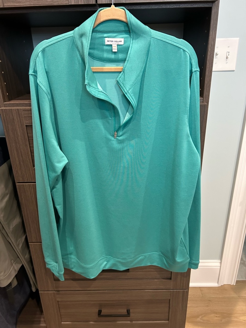Peter Millar Teal Quarter-Zip Pullover